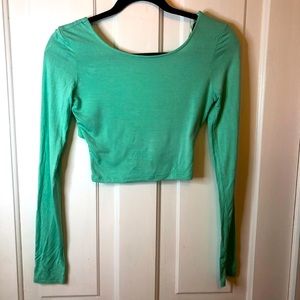 *Donating* make any offer and I will accept. Green Crop Top with Twist Back